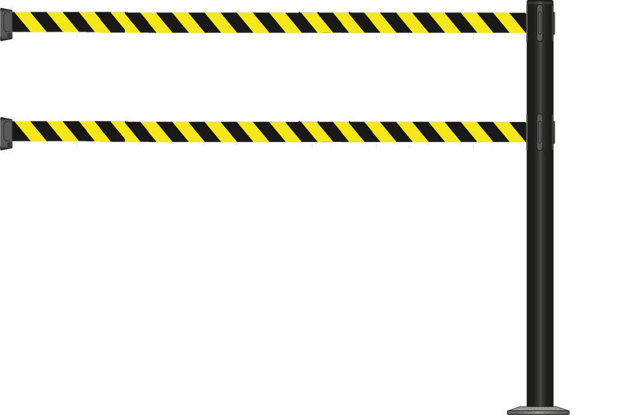 Standard 63mm/2.5" Powder Coated Barrier With Dual Line 3.5m/11ft Webbing