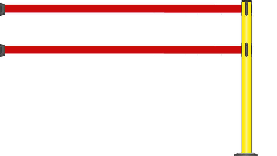 Standard 63mm/2.5" Powder Coated Barrier With Dual Line 3.9m/13ft Webbing