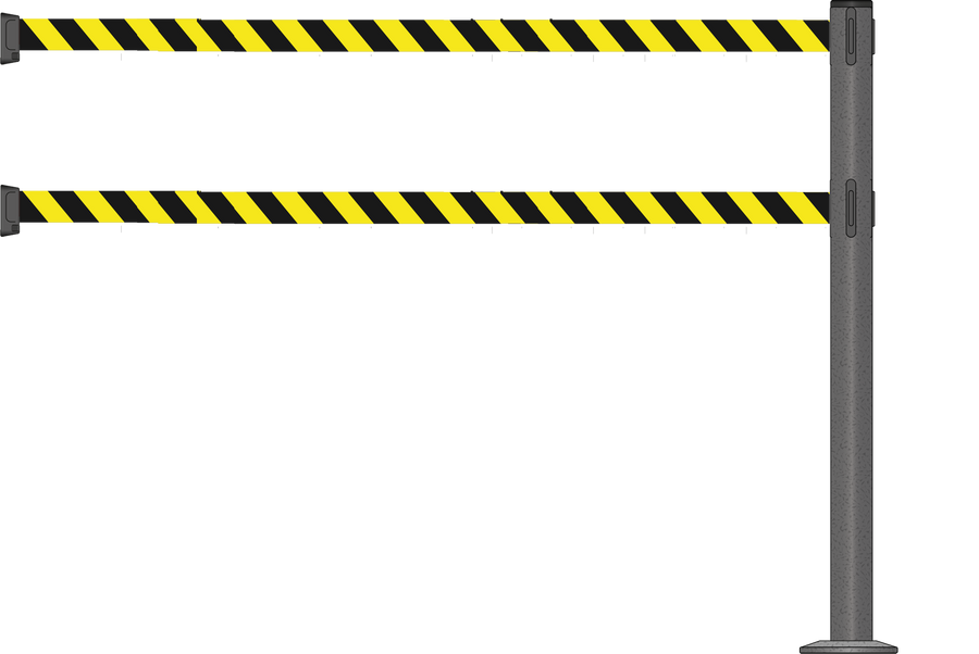 Standard 63mm/2.5" Powder Coated Barrier With Dual Line 3.5m/11ft Webbing