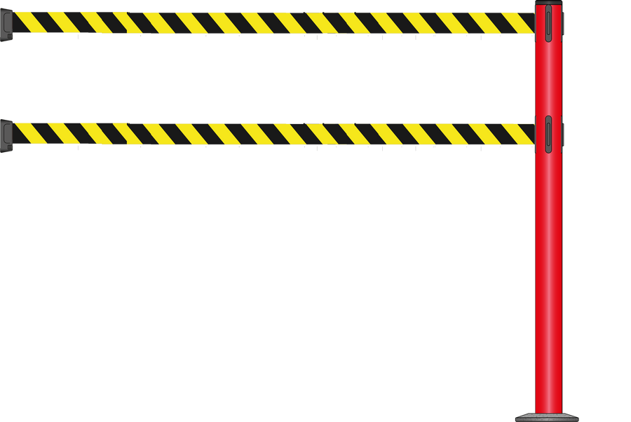 Standard 63mm/2.5" Powder Coated Barrier With Dual Line 3.5m/11ft Webbing
