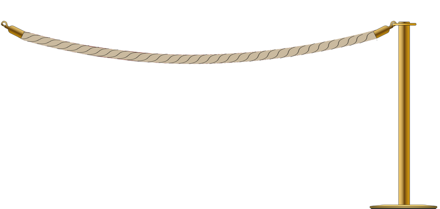 Flat Top Brass Barrier With 2.4m/8ft Rope