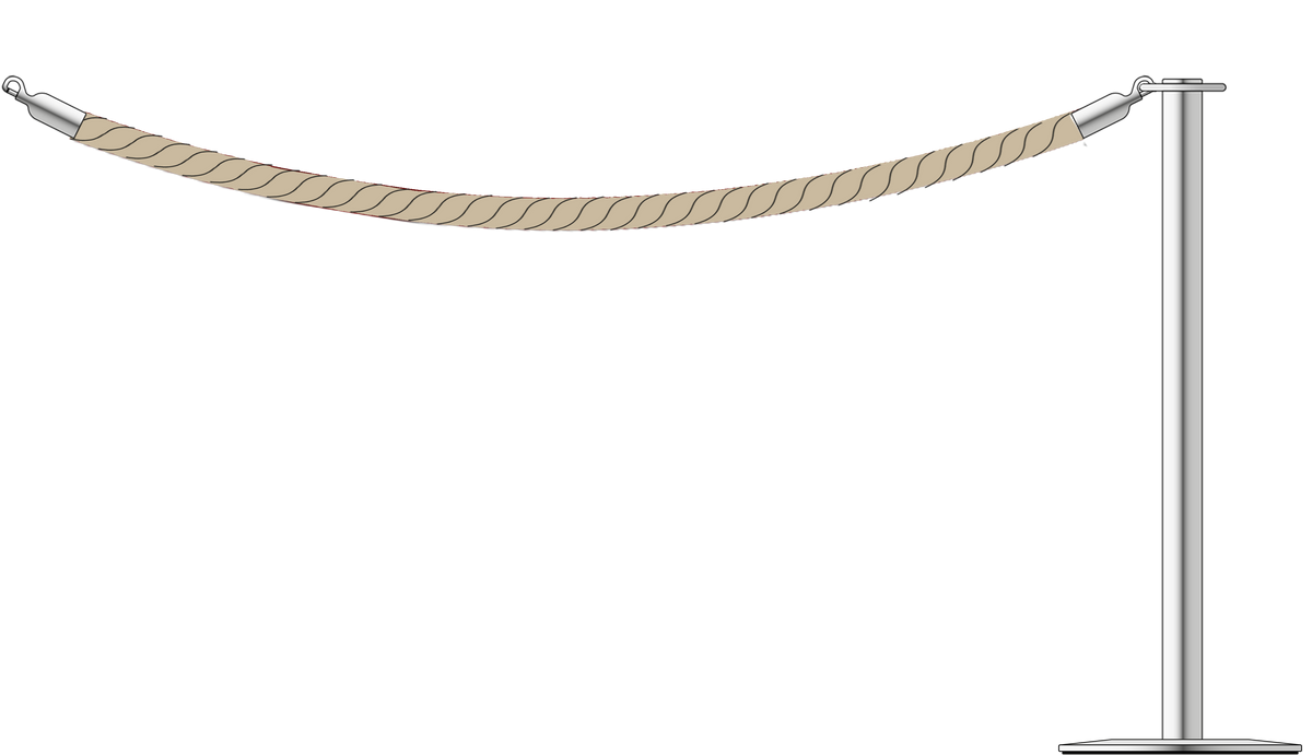 Flat Top Steel Barrier With 1.8m/6ft Rope