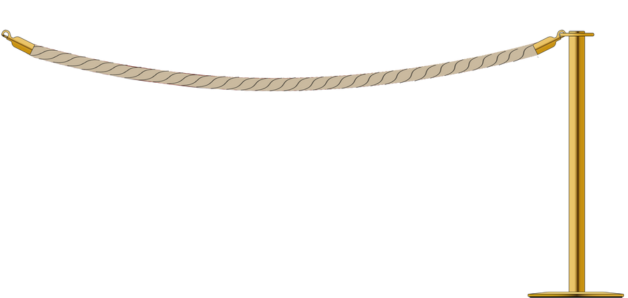 Flat Top Brass Barrier With 2.4m/8ft Rope