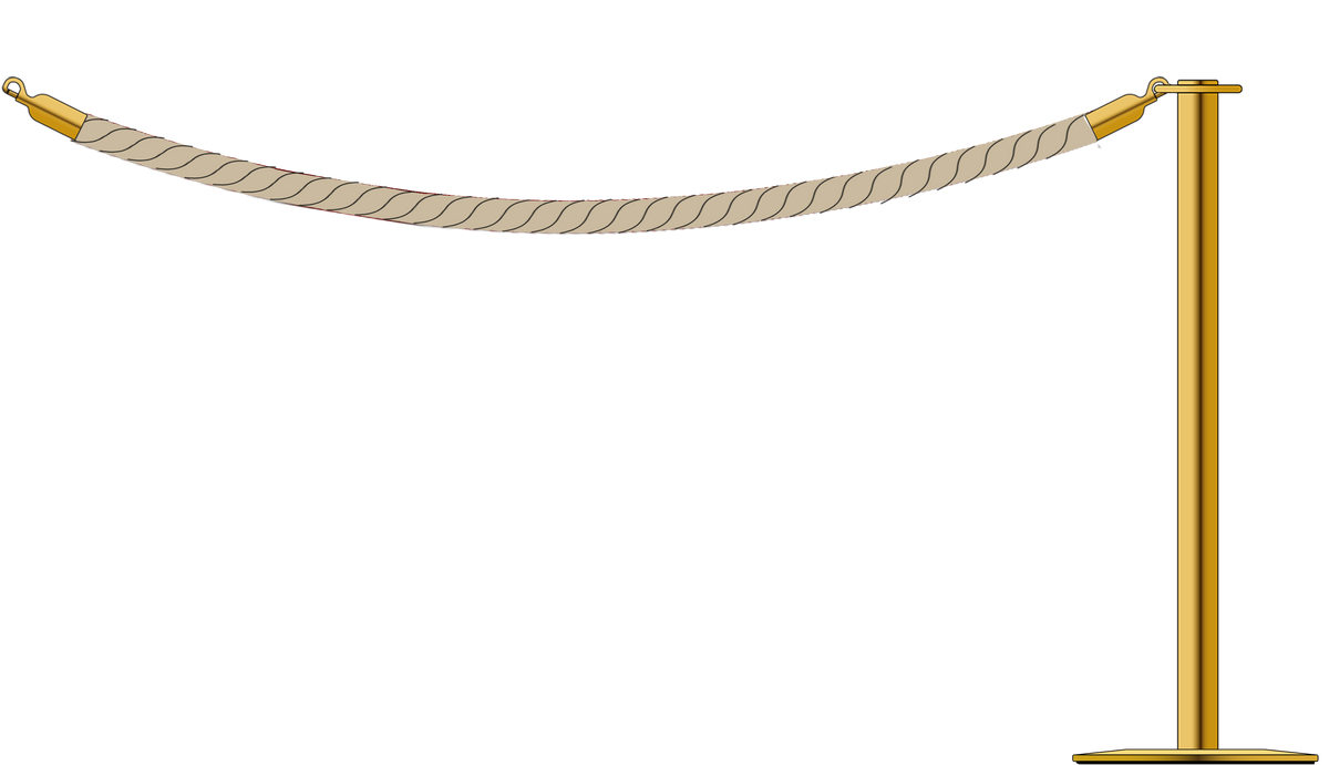 Flat Top Brass Barrier With 1.8m/6ft Rope