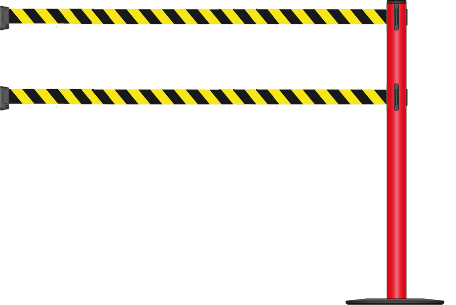Standard 63mm/2.5" Powder Coated Barrier With Dual Line 3.5m/11ft Webbing