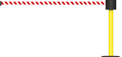 Max 75mm/3" Post - Powder Coated Safety Barrier Post With 22.8m/75ft Webbing Extension