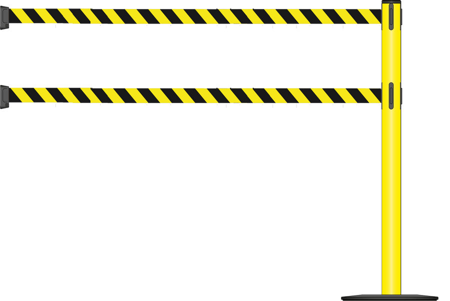 Standard 63mm/2.5" Powder Coated Barrier With Dual Line 3.5m/11ft Webbing