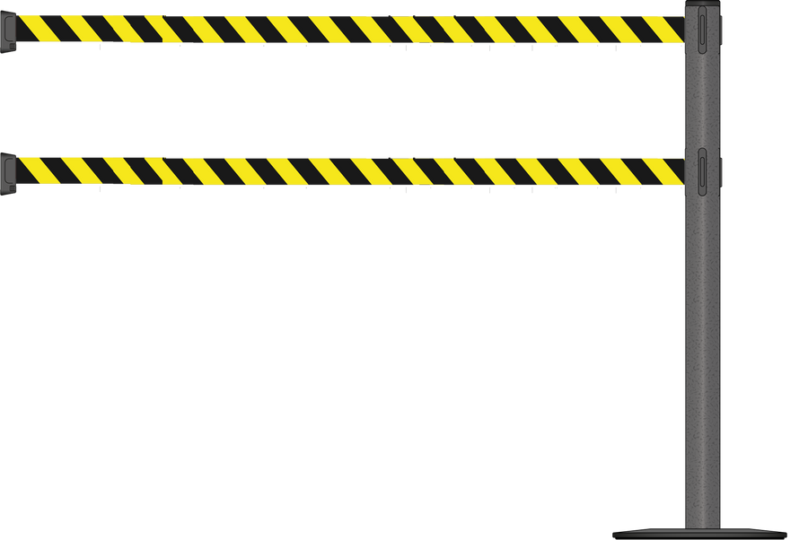 Standard 63mm/2.5" Powder Coated Barrier With Dual Line 3.5m/11ft Webbing