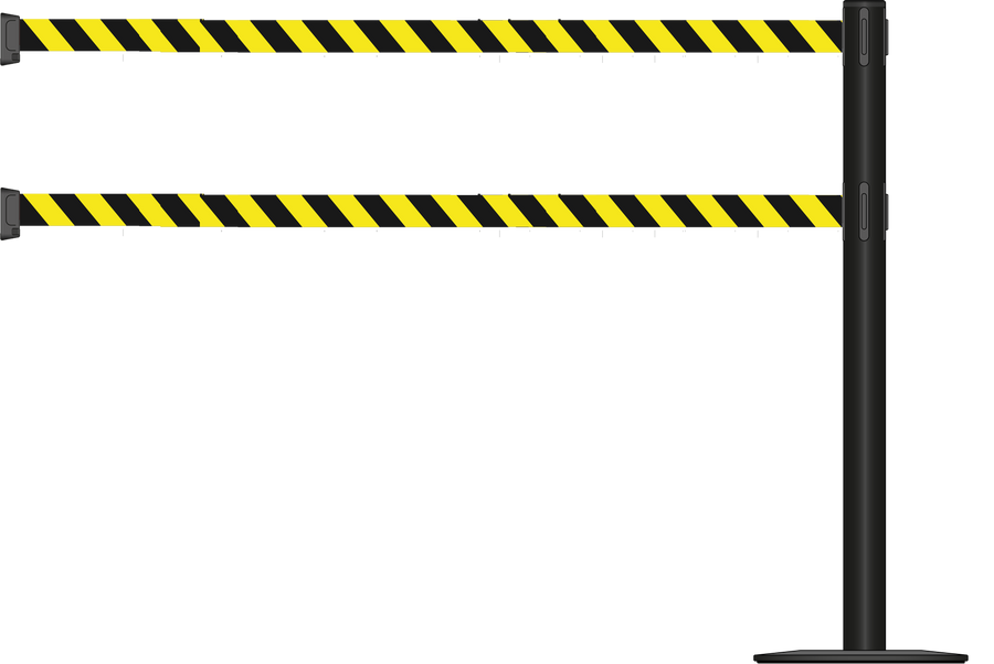 Standard 63mm/2.5" Powder Coated Barrier With Dual Line 3.5m/11ft Webbing