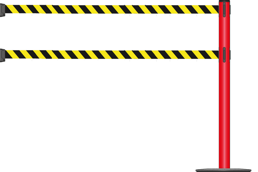 Standard 63mm/2.5" Powder Coated Barrier With Dual Line 3.5m/11ft Webbing