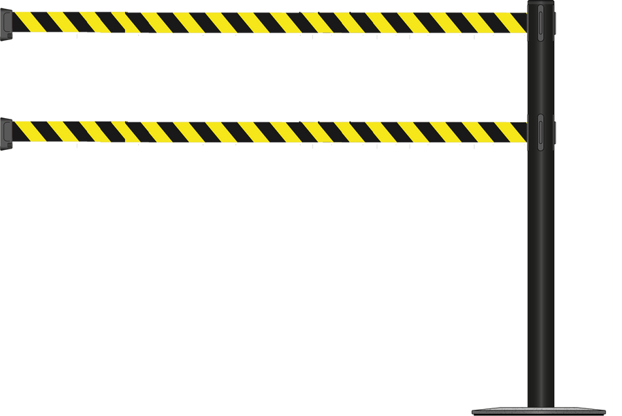 Standard 63mm/2.5" Powder Coated Barrier With Dual Line 3.5m/11ft Webbing