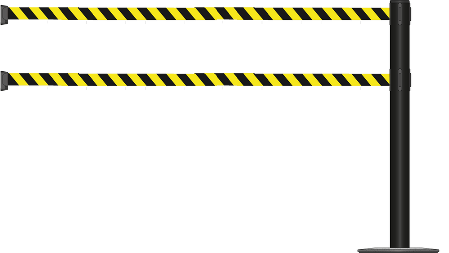 Plus 75mm/3" Powder Coated Barrier With Dual Line 4.9m/15ft Webbing