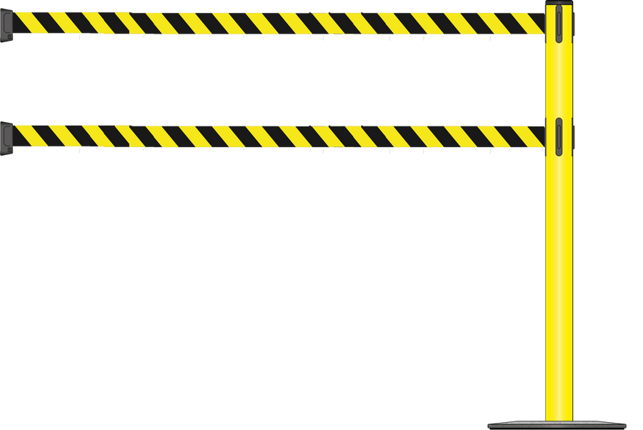Standard 63mm/2.5" Powder Coated Barrier With Dual Line 3.5m/11ft Webbing