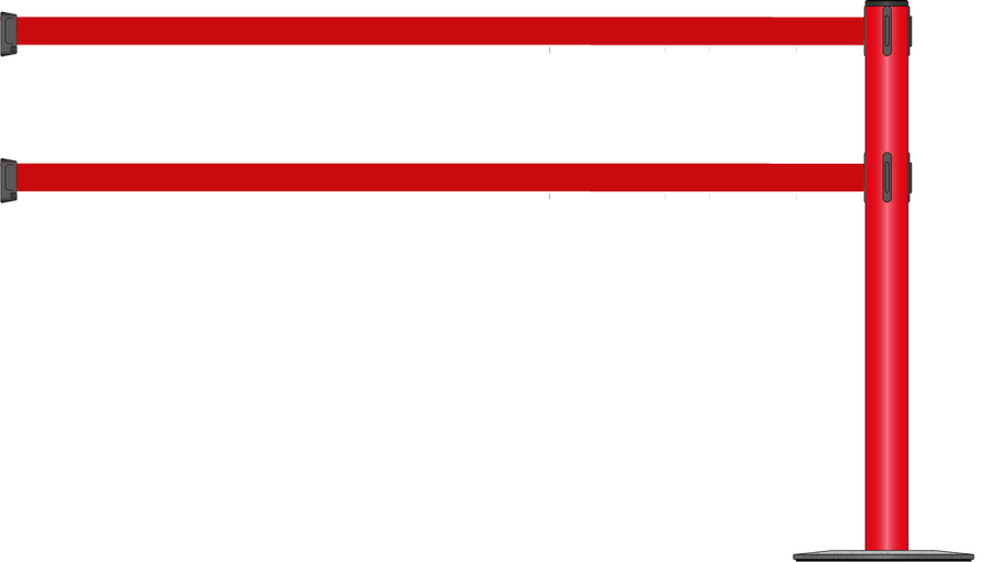 Plus 75mm/3" Powder Coated Barrier With Dual Line 4.9m/15ft Webbing