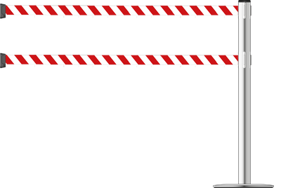 Standard 63mm/2.5" Stainless Steel Barrier With Dual Line 3.5m/11ft Webbing
