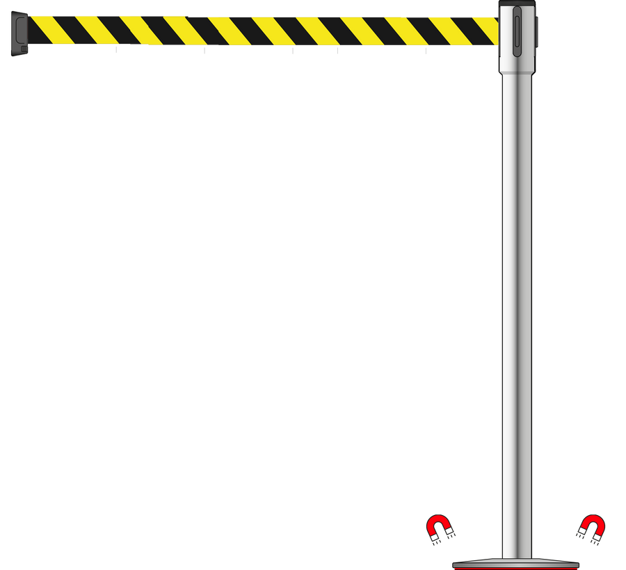 Slimline 50mm/2" Stainless Steel Post With 3.9m/13ft Webbing