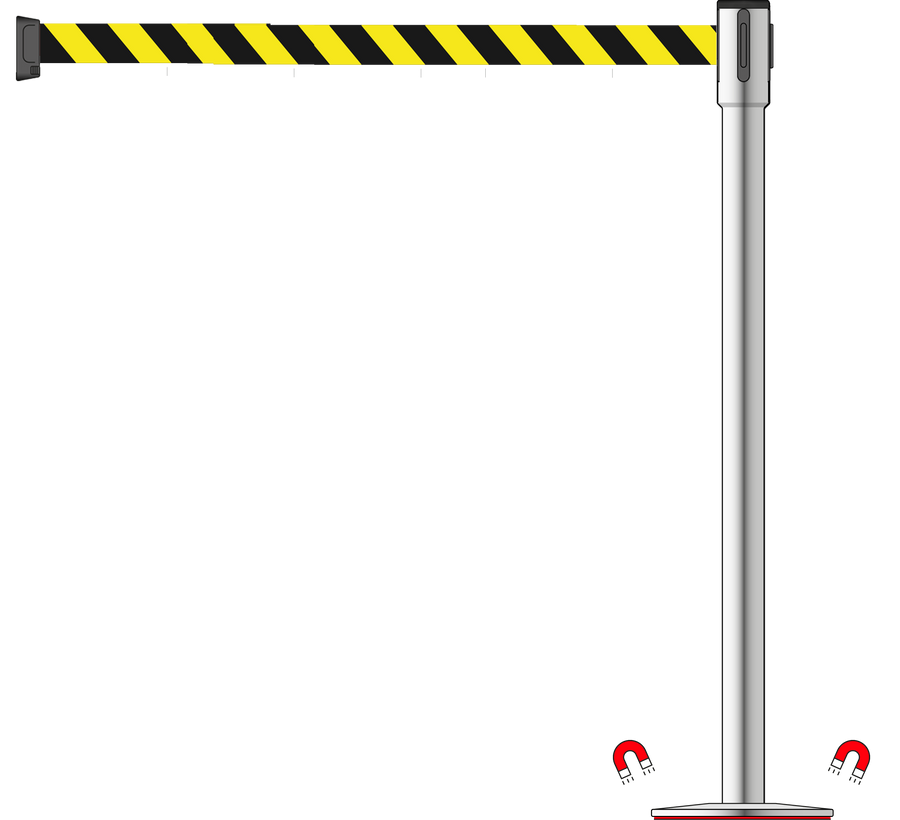 Slimline 50mm/2" Stainless Steel Post With 3.9m/13ft Webbing