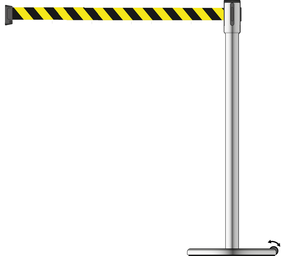 Slimline 50mm/2" Stainless Steel Post With 3.9m/13ft Webbing