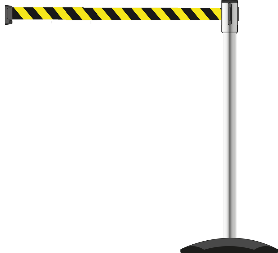 Slimline 50mm/2" Stainless Steel Post With 3.9m/13ft Webbing