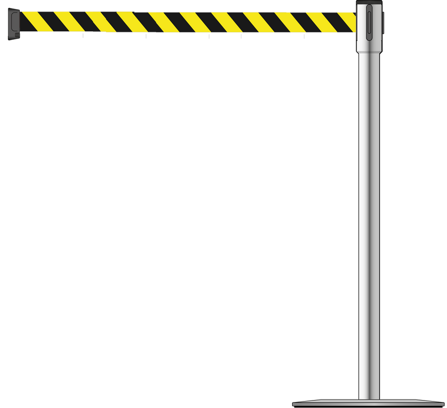 Slimline 50mm/2" Stainless Steel Post With 3.9m/13ft Webbing