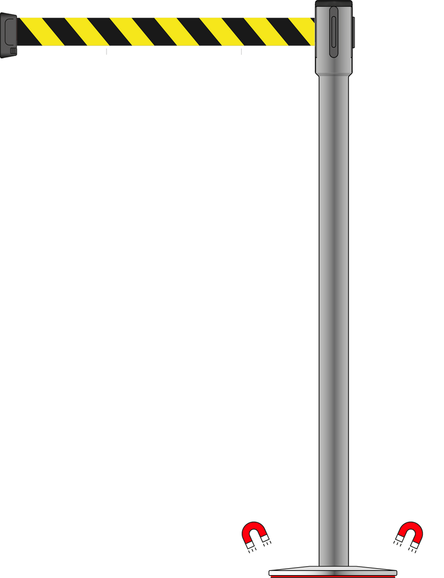 Slimline 50mm/2" Stainless Steel Post With 3.5m/11ft Webbing
